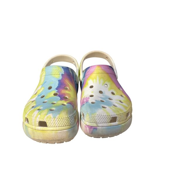 Crocs Classic Tie-Dye Graphic Clog Womens Size 6 Multi-Color Comfort Footwear - Picture 3 of 8